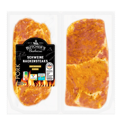 Butchers Schweine Nackensteaks Senf 