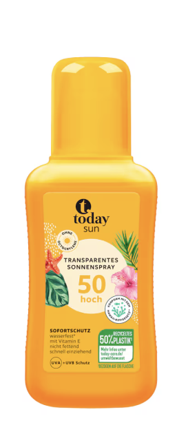 Today Sun Transparentes Sonnenspray 50