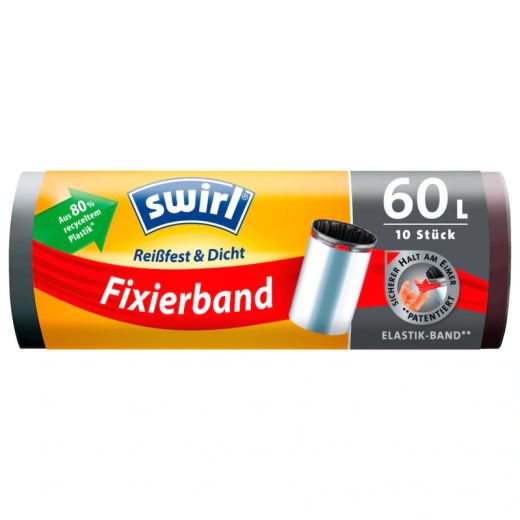 Swirl Müllbeutel mit Fixierband 60l